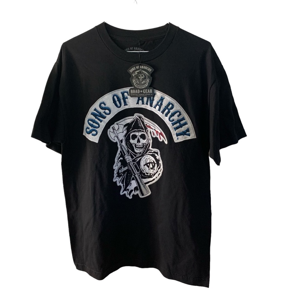 Sons of Anarchy Reaper Black Graphic T Shirt Licensed Bikercore Edgy